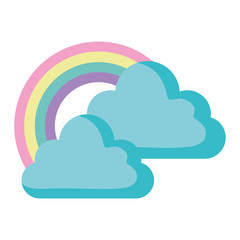 clouds and rainbow design