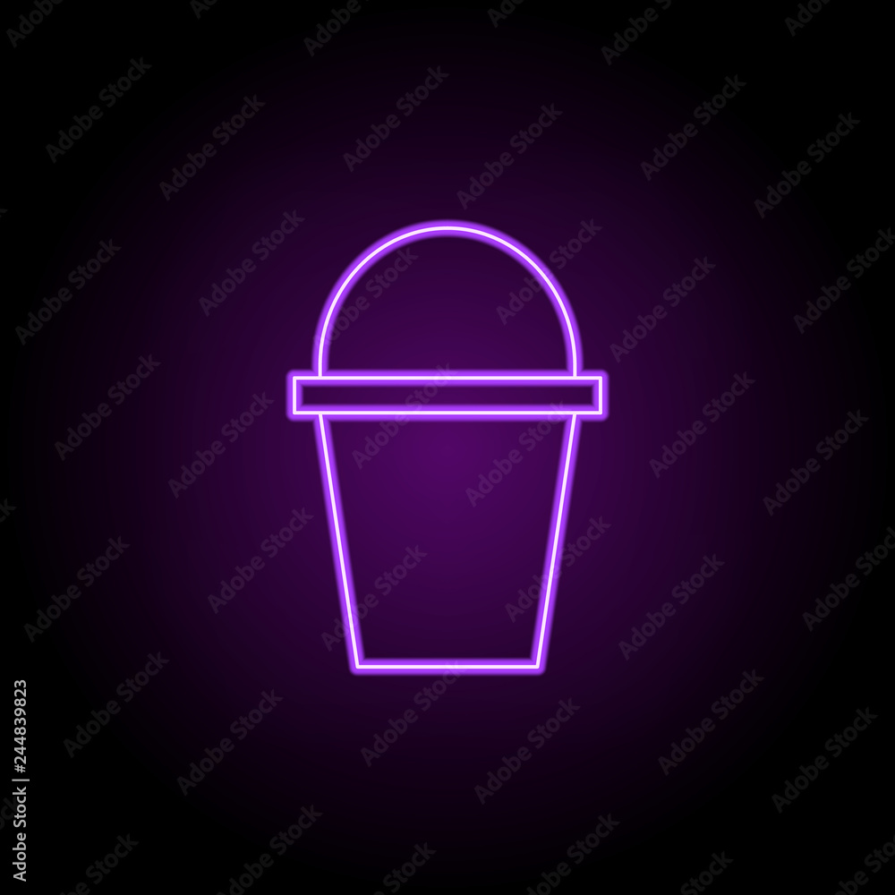 Poster bucket icon. elements of eco in neon style icons. simple icon for websites, web design, mobile app, 