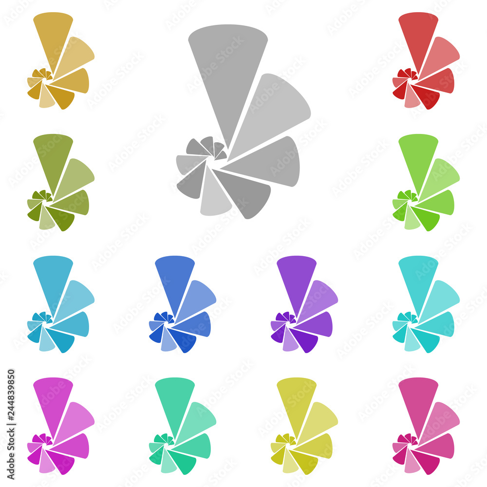 Poster windrose digram icon in multi color. simple glyph, flat vector of charts and diagrams icons for ui a