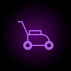 lawnmower icon. Elements of Eco in neon style icons. Simple icon for websites, web design, mobile app, info graphics