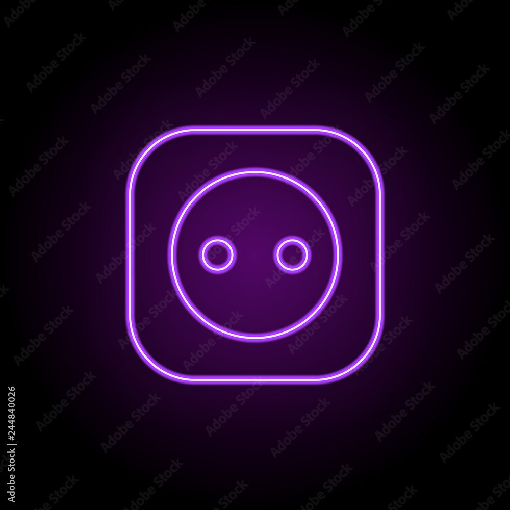Poster socket icon. elements of eco in neon style icons. simple icon for websites, web design, mobile app, 