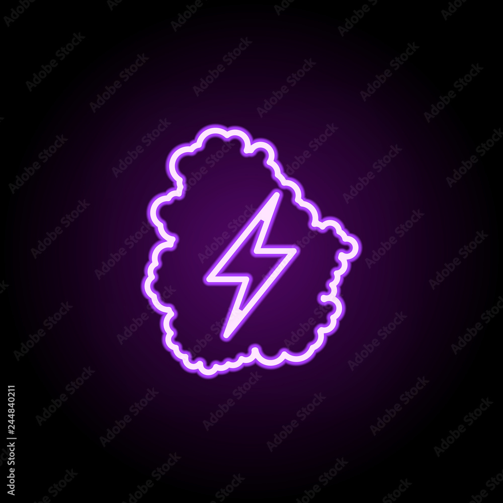 Poster lightning icon. elements of startups in neon style icons. simple icon for websites, web design, mobi