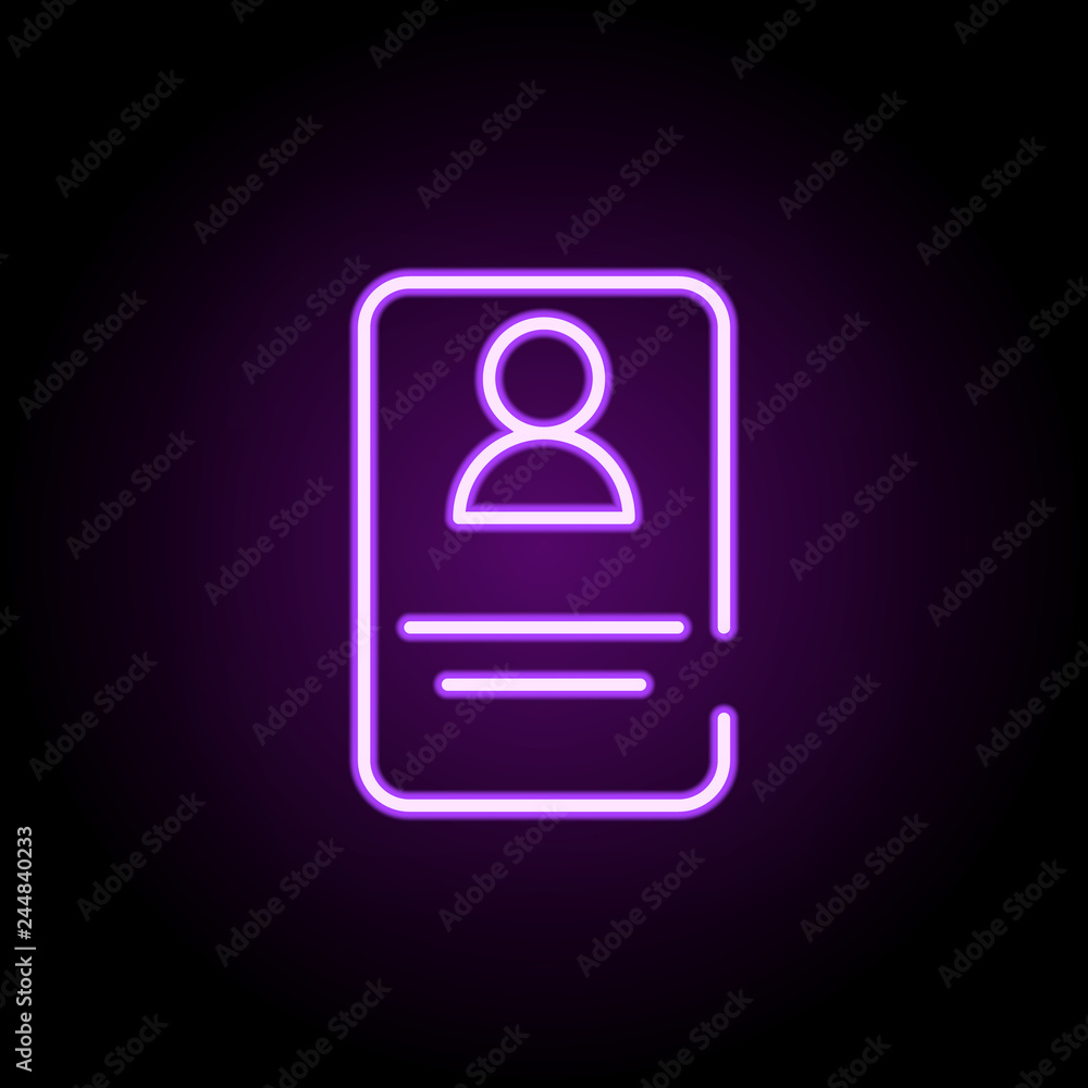 Poster badge icon. elements of startups in neon style icons. simple icon for websites, web design, mobile a