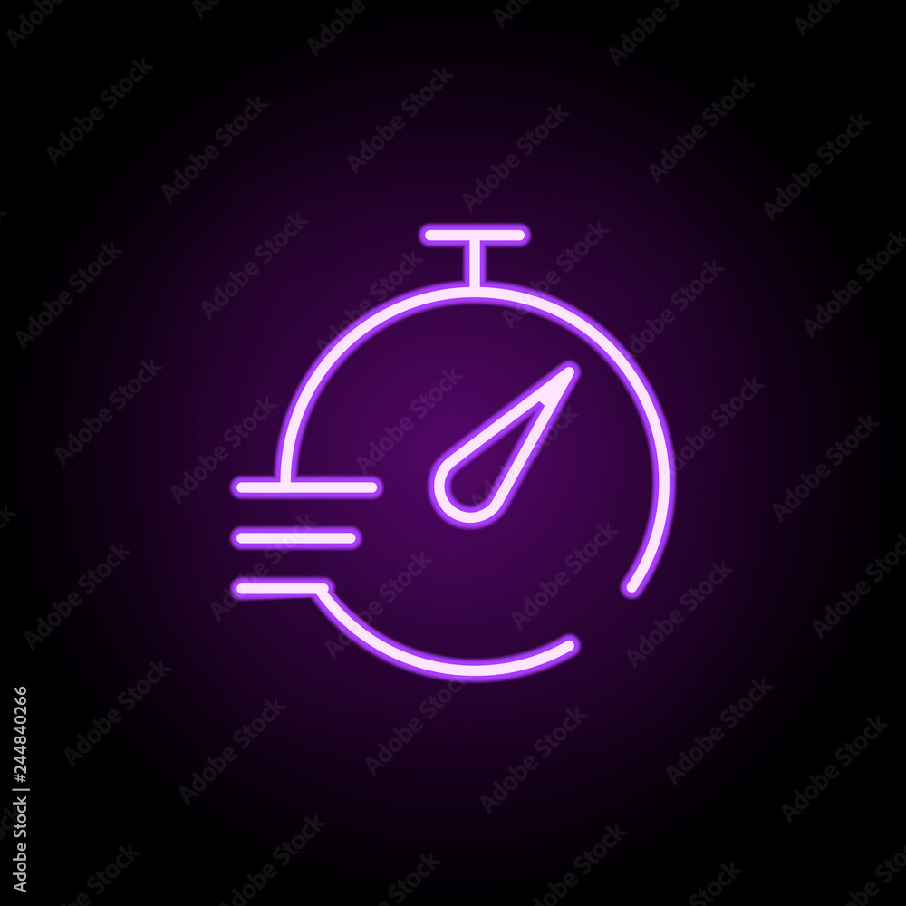 Poster time watch icon. elements of startups in neon style icons. simple icon for websites, web design, mob