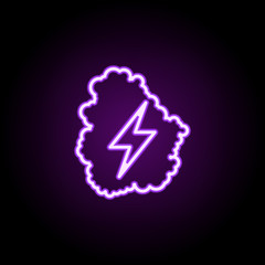 lightning icon. Elements of startups in neon style icons. Simple icon for websites, web design, mobile app, info graphics