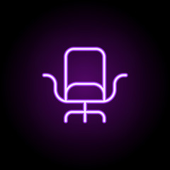 office chair icon. Elements of startups in neon style icons. Simple icon for websites, web design, mobile app, info graphics