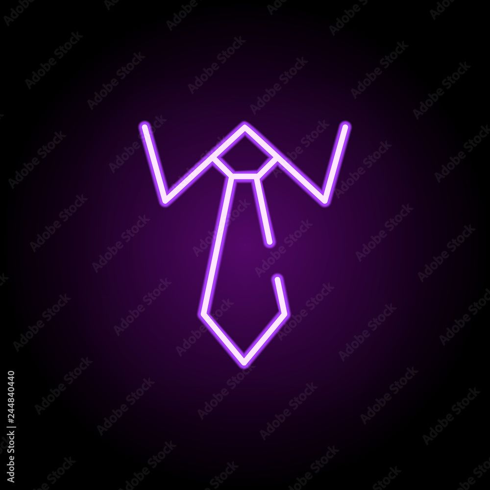 Poster tie icon. elements of startups in neon style icons. simple icon for websites, web design, mobile app