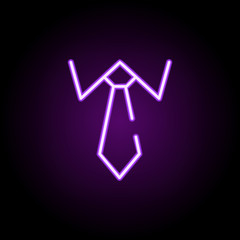 tie icon. Elements of startups in neon style icons. Simple icon for websites, web design, mobile app, info graphics