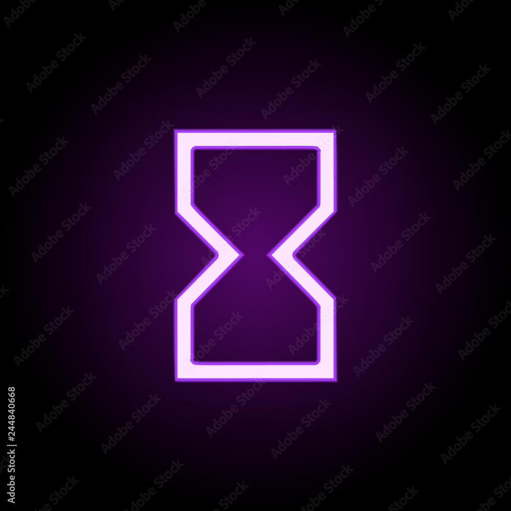 Poster empty, hourglass icon. elements of web in neon style icons. simple icon for websites, web design, mo