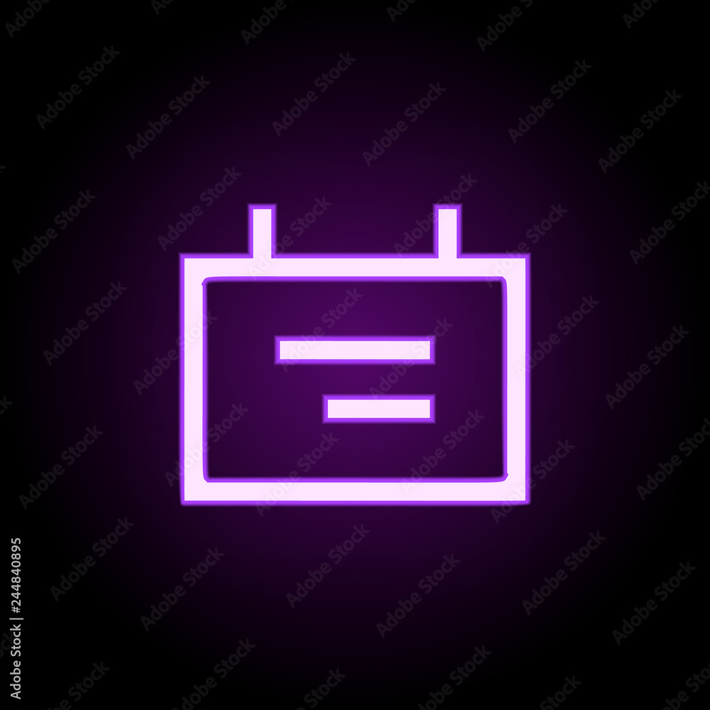 Aufkleber note schedule icon. elements of web in neon style icons. simple icon for websites, web design, mobil