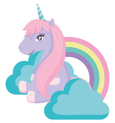 Cute unicorn and rainbow design