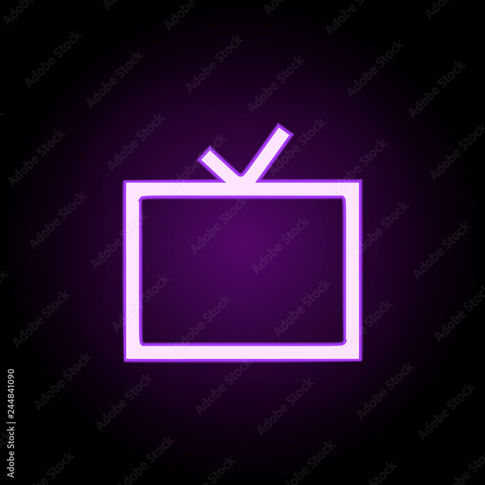 Poster tv icon. elements of web in neon style icons. simple icon for websites, web design, mobile app, info