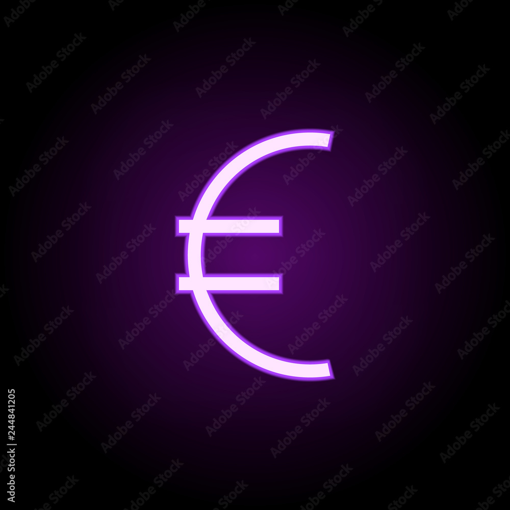 Poster euro sign icon. elements of web in neon style icons. simple icon for websites, web design, mobile ap