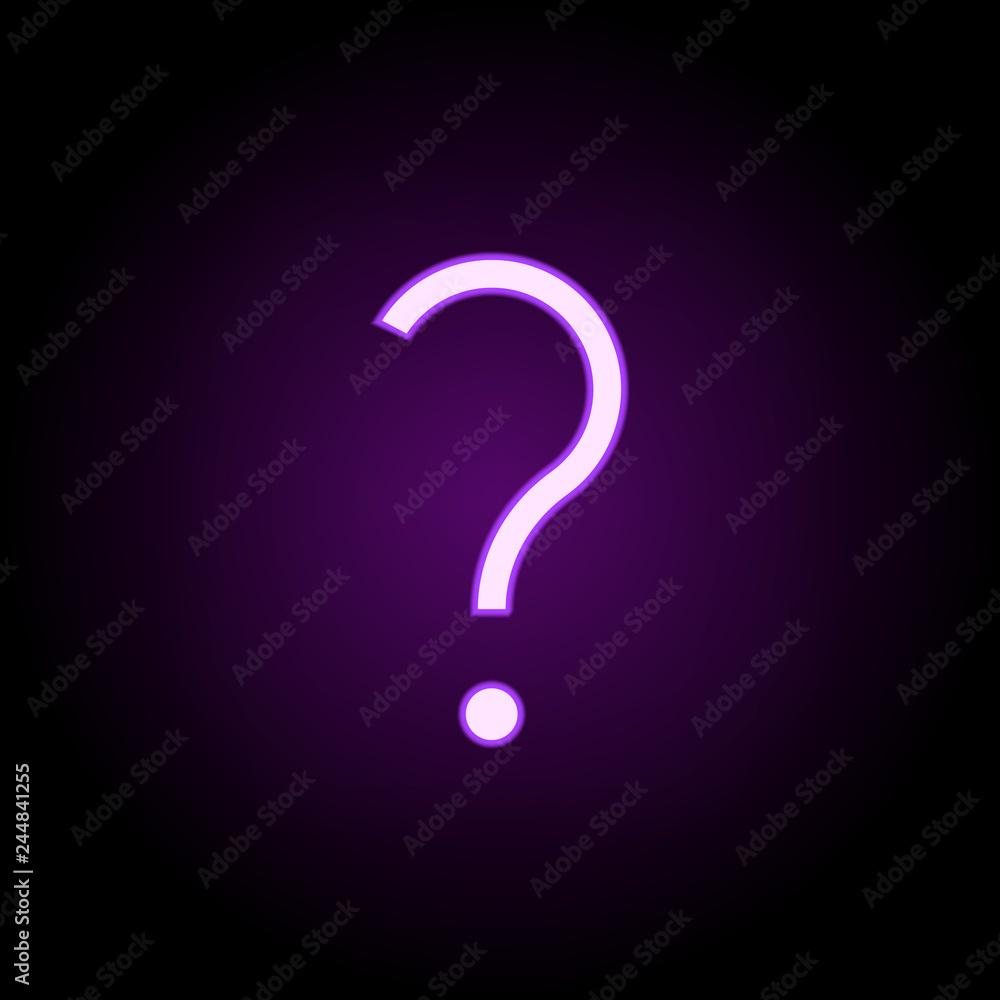 Poster question mark icon. elements of web in neon style icons. simple icon for websites, web design, mobil