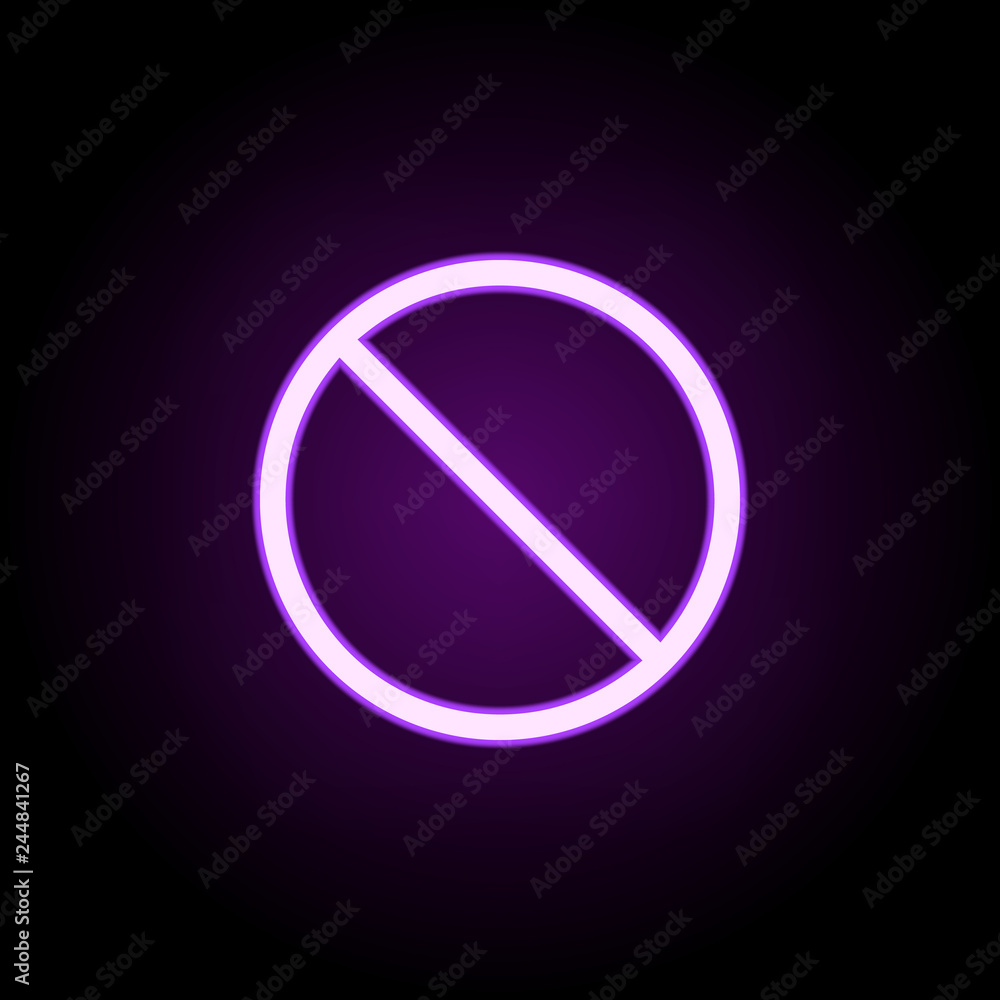 Poster ban icon. elements of web in neon style icons. simple icon for websites, web design, mobile app, inf