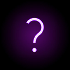 question mark icon. Elements of web in neon style icons. Simple icon for websites, web design, mobile app, info graphics