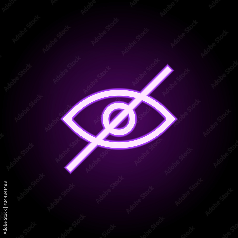Poster hidden invisible icon. elements of web in neon style icons. simple icon for websites, web design, mo