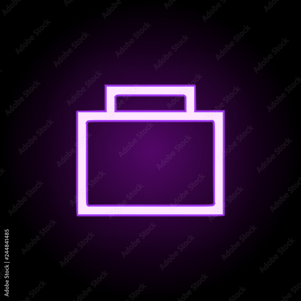 Poster suitcase icon. elements of web in neon style icons. simple icon for websites, web design, mobile app