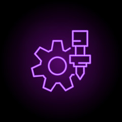 Milling icon. Elements of Laser in neon style icons. Simple icon for websites, web design, mobile app, info graphics