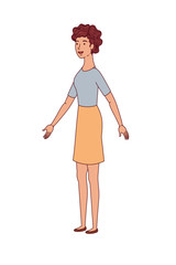 young woman standing avatar character