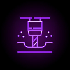 Machinery icon. Elements of Laser in neon style icons. Simple icon for websites, web design, mobile app, info graphics