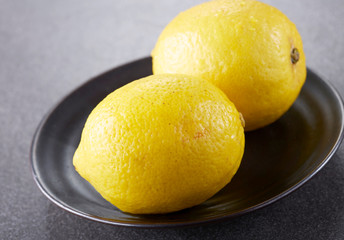 Fresh ingredients, yellow lemon