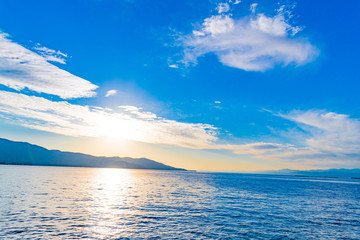 静岡県沼津市静浦の夕景　駿河湾