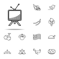 Match, sports, television icon. Thanksgiving day icons universal set for web and mobile