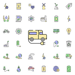 Eco School Bus icon. sustainable energy icons universal set for web and mobile