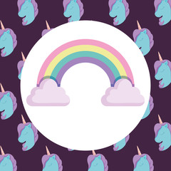 clouds and rainbow design