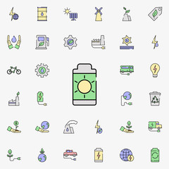 Battery sun power icon. sustainable energy icons universal set for web and mobile