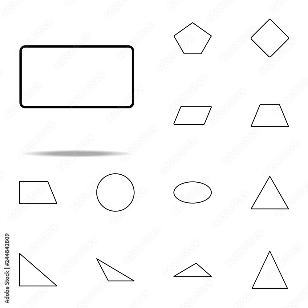 Aufkleber rectangle icon. geometric figures icons universal set for web and mobile