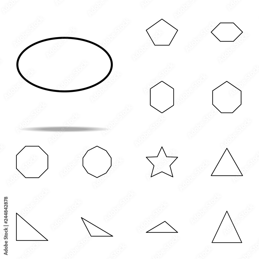 Poster oval icon. geometric figures icons universal set for web and mobile