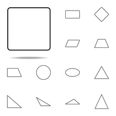 square icon. Geometric figures icons universal set for web and mobile