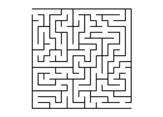 White vector texture with a black maze, game.