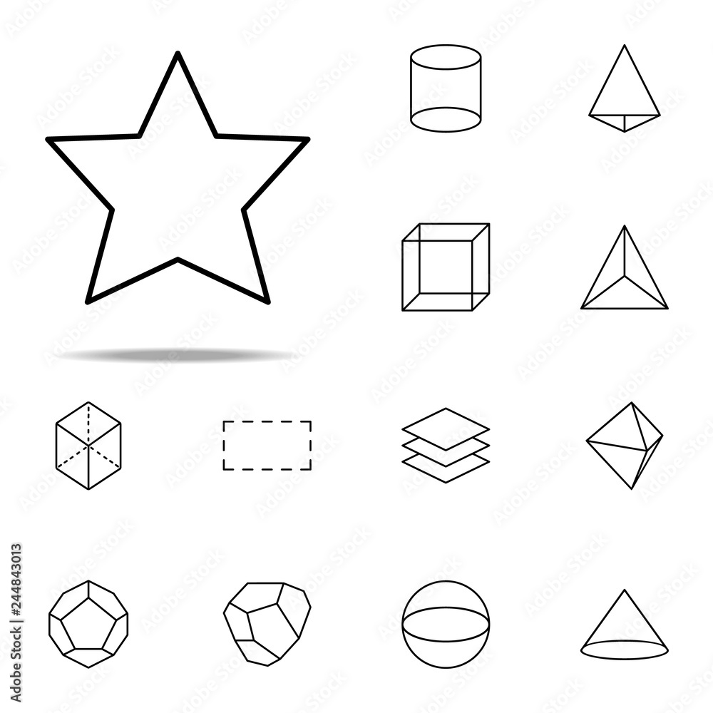 Poster five-pointed star icon. geometric figures icons universal set for web and mobile
