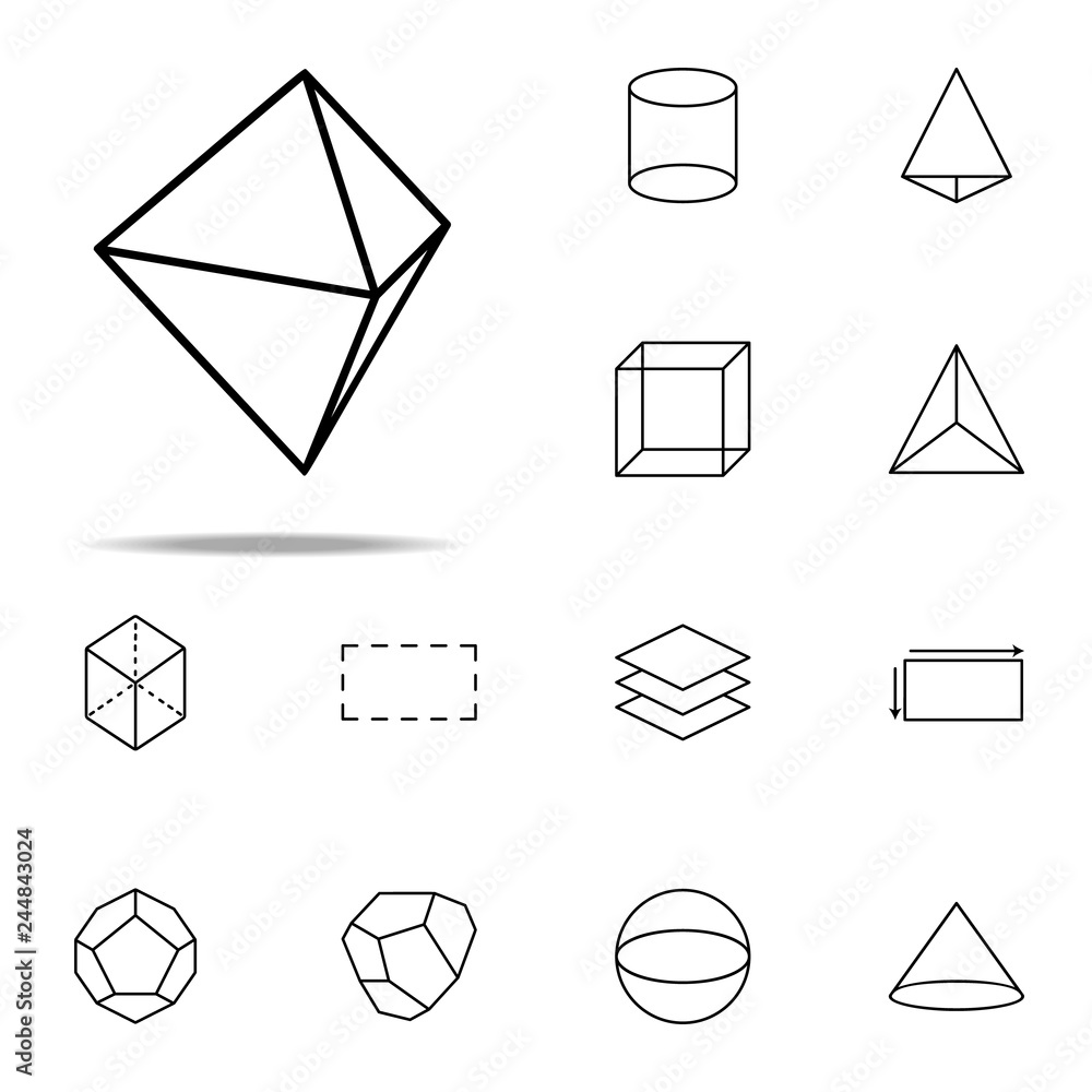 Poster 3d figure icon. geometric figures icons universal set for web and mobile