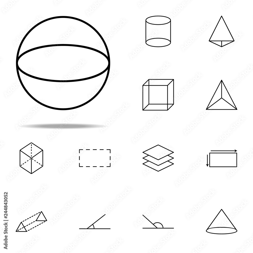 Poster 3d circle icon. geometric figures icons universal set for web and mobile