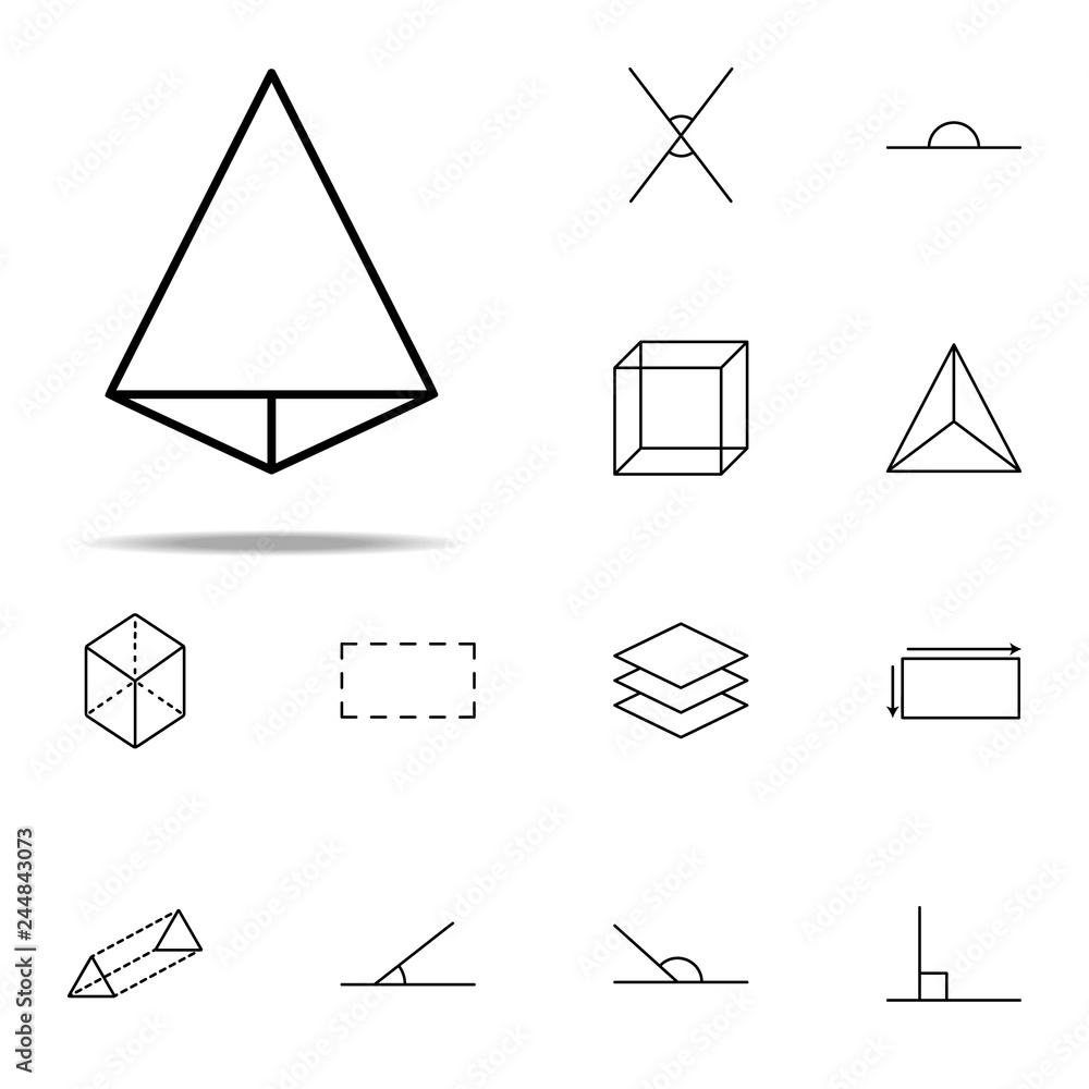 Poster 3d triangle icon. geometric figures icons universal set for web and mobile