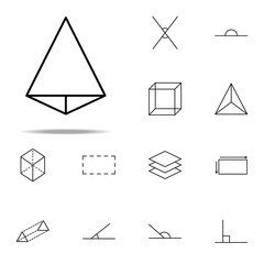 3d triangle icon. Geometric figures icons universal set for web and mobile