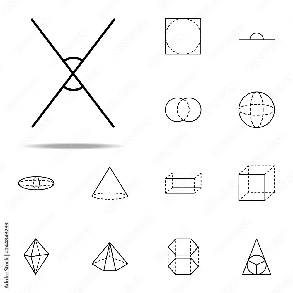 Poster two crossing lines icon. geometric figures icons universal set for web and mobile
