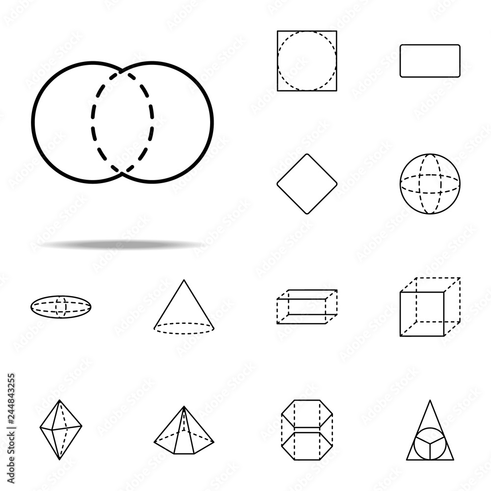 Aufkleber intersecting circles icon. geometric figures icons universal set for web and mobile