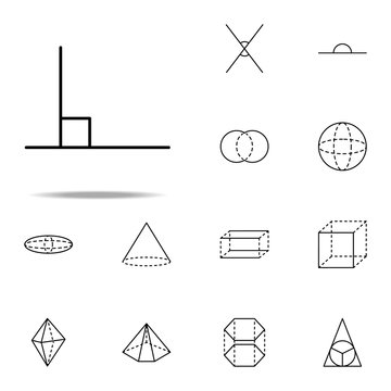 90 degree angle icon. Geometric figures icons universal set for web and mobile