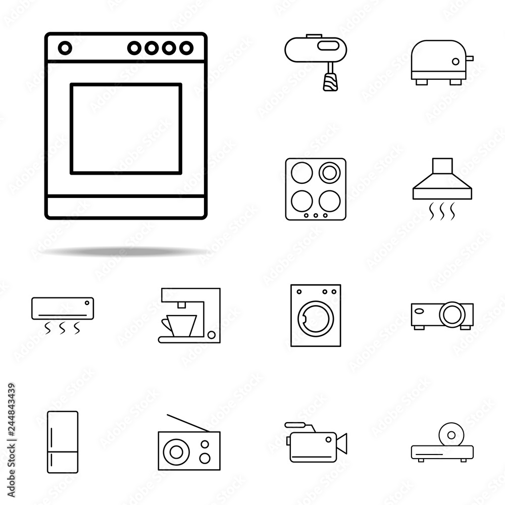 Aufkleber gas oven icon. web icons universal set for web and mobile