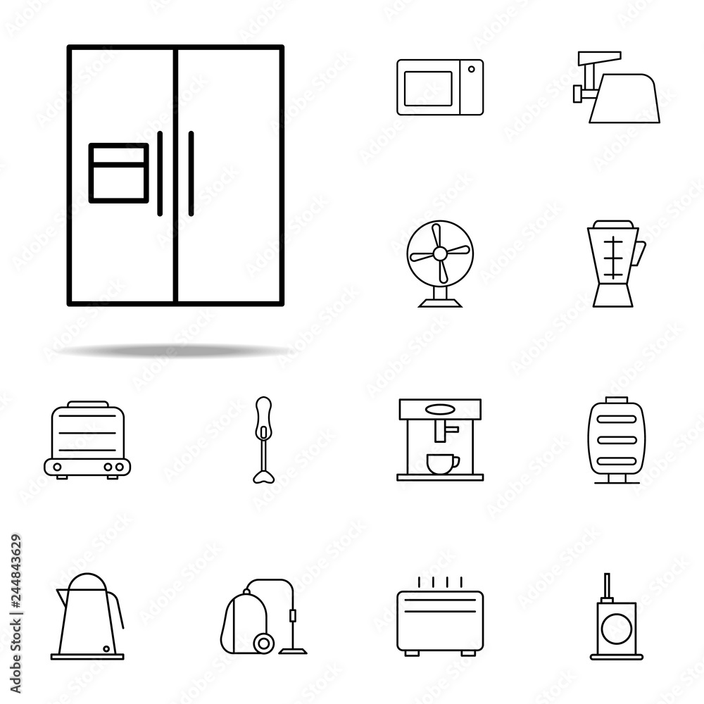 Poster double-wing refrigerator icon. web icons universal set for web and mobile