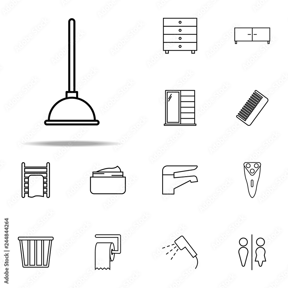 Aufkleber plunger icon. web icons universal set for web and mobile