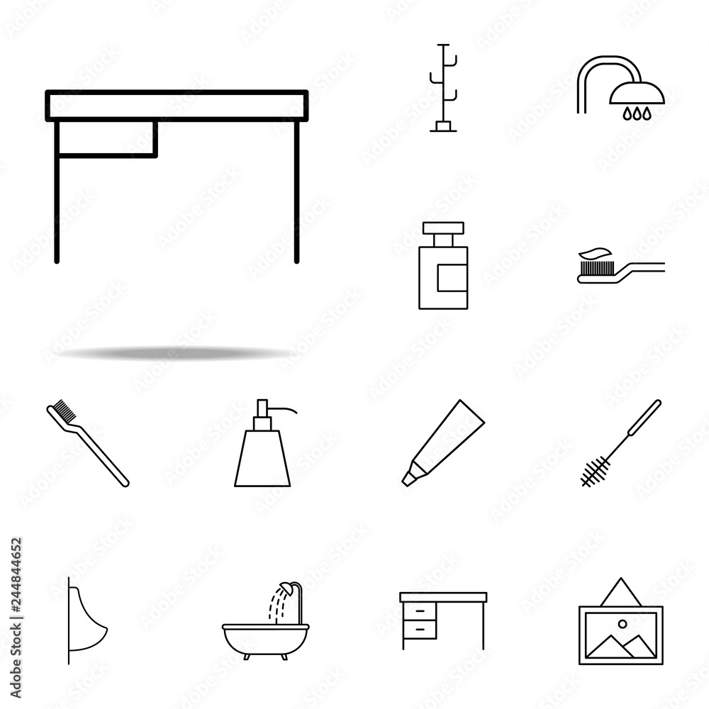 Aufkleber office table icon. web icons universal set for web and mobile