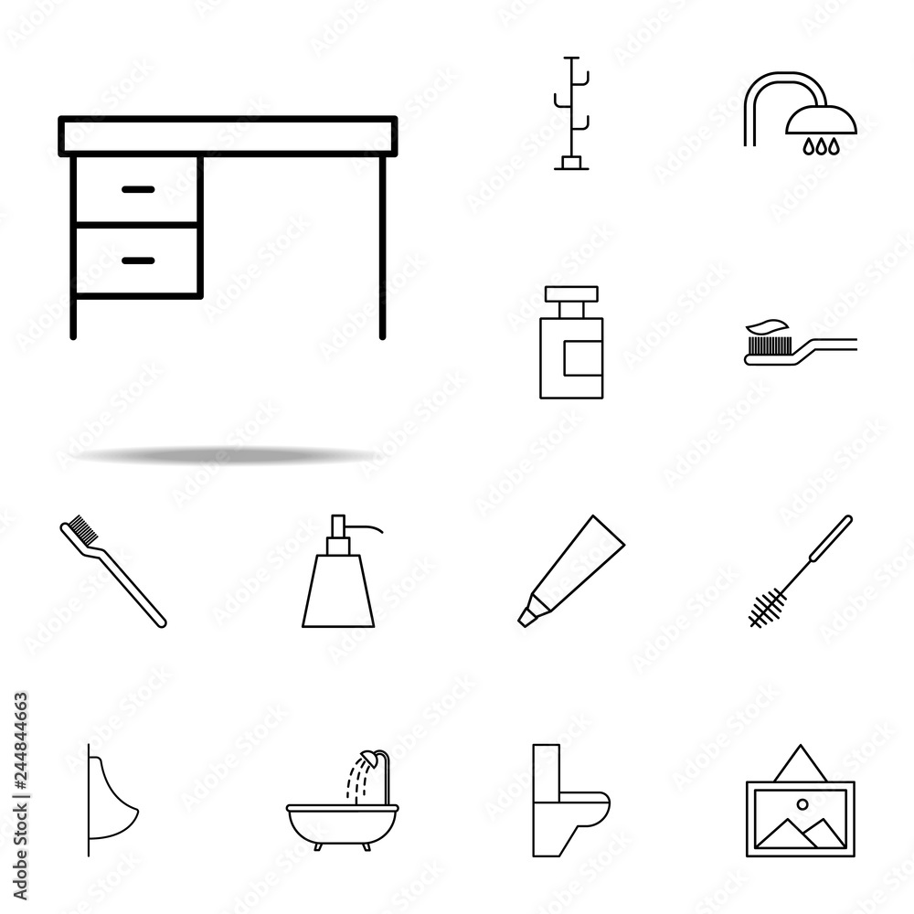 Aufkleber office table icon. web icons universal set for web and mobile