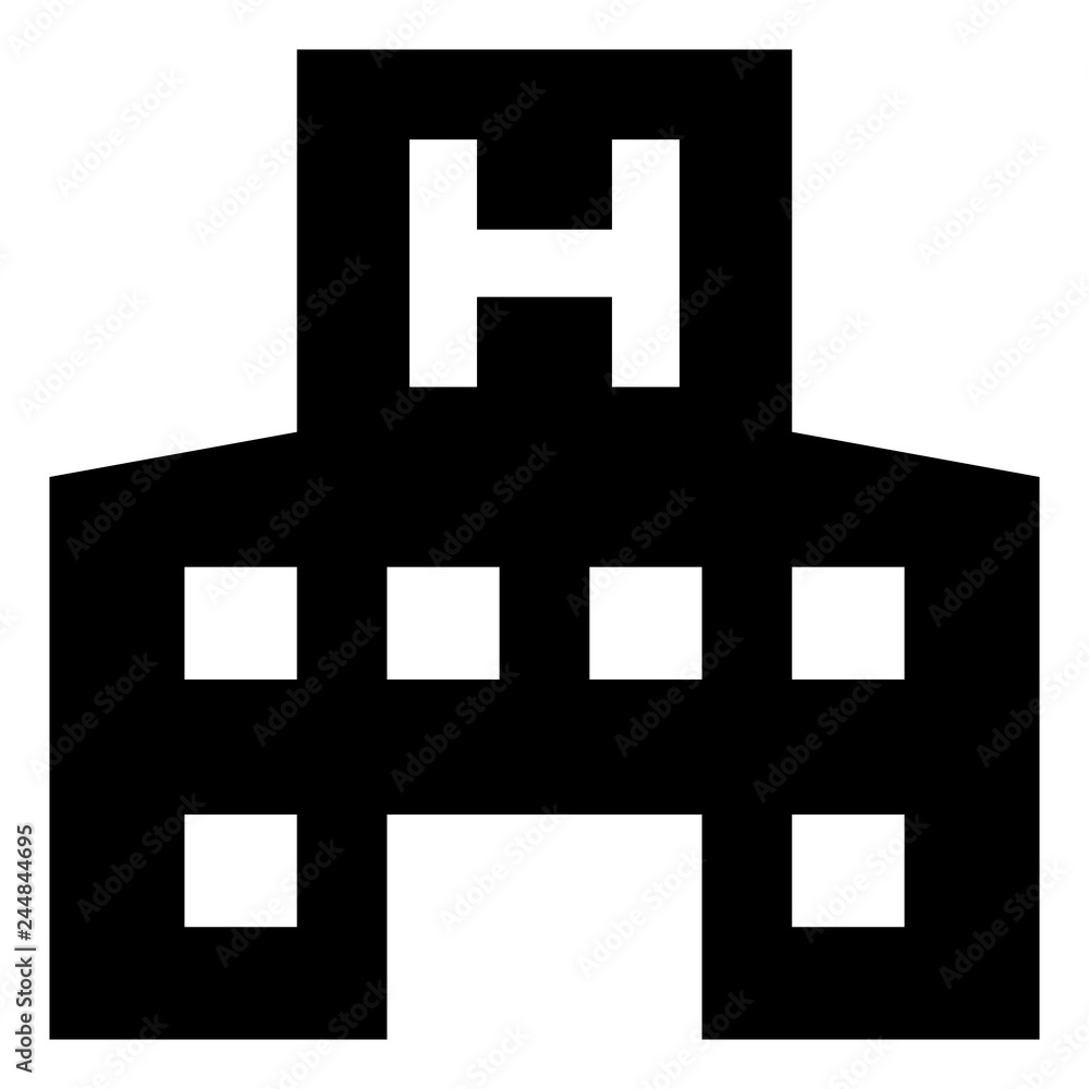 Poster hospital building vector icon.eps