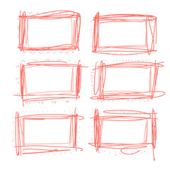 Frames in doodle style. Vector illustration.